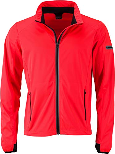 James & Nicholson Herren Men's Sports Softshell Jacket Jacke, Orange (Bright-Orange/Black Bright-Orange/Black), X-Large von James & Nicholson