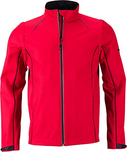 James & Nicholson Herren Men's Zip-Off Softshell Jacket Jacke, Rot (Red/Black), Medium von James & Nicholson