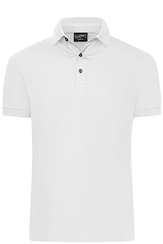 James & Nicholson Herren Mercerised Polo Slim Fit - Slim-Fit Polo in Premiumqualität | Farbe: white | Grösse: M von James & Nicholson