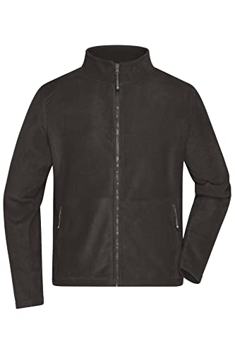 James & Nicholson Herren Microfleece Jacke - Klassisch geschnittene Jacke aus pillingfreiem Microfleece | Farbe: dark-grey | Grösse: 4XL von James & Nicholson