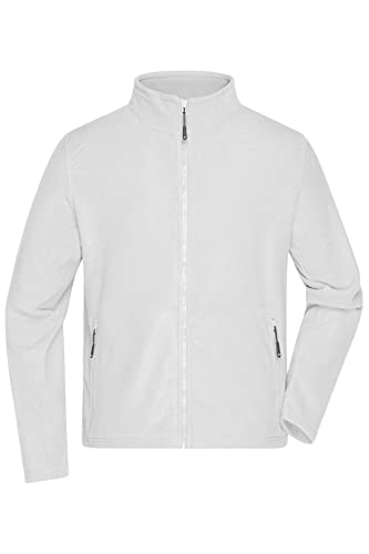 James & Nicholson Herren Microfleece Jacke - Klassisch geschnittene Jacke aus pillingfreiem Microfleece | Farbe: white | Grösse: XXL von James & Nicholson
