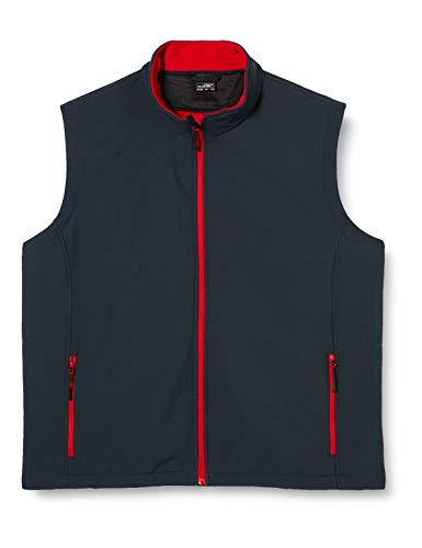 James & Nicholson Herren Outdoor Weste Men's Promo Softshell Vest, Grau (Iron-Grey/Red Iron-Grey/Red), XL von James & Nicholson