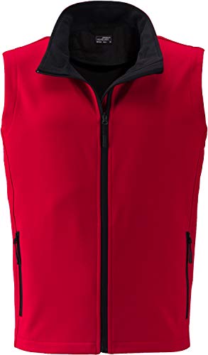 James & Nicholson Herren Men's Promo Softshell Vest Outdoor Weste, Rot (Red/Black), Large von James & Nicholson