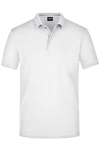 James & Nicholson Herren Pima Polo - Exklusives Poloshirt aus hochwertiger Pima-Baumwolle | Farbe: White | Grösse: M von James & Nicholson