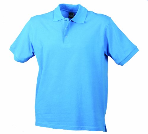 James & Nicholson Herren Classic Polo Poloshirt, Blau (Aqua), Medium von James & Nicholson