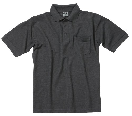 James & Nicholson Herren Polo-Pique-Pocket Poloshirt, Grau (greyheather), XX-Large von James & Nicholson