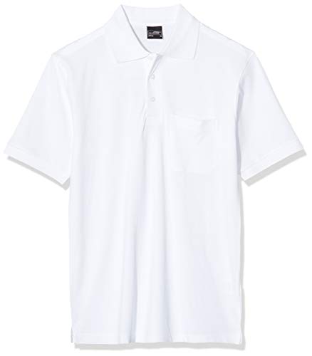 James & Nicholson Herren Poloshirt Polo Pocket, Weiß (White), X-Large von James & Nicholson