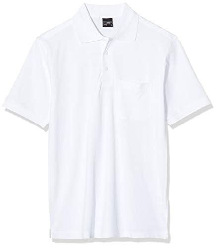 James & Nicholson Herren Poloshirt Polo Pocket, Weiß (White), XX-Large von James & Nicholson