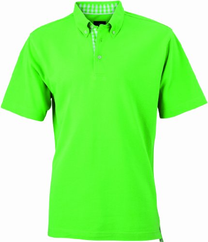 James & Nicholson Herren Poloshirt Poloshirt Men's Plain grün (lime-green/lime-green-white) XXX-Large von James & Nicholson