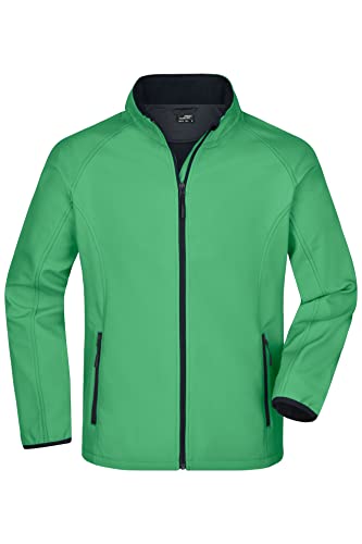 James & Nicholson Herren Raglan Softshelljacke - Klassische Softshelljacke mit Microfleece Innenfutter | Farbe: green/navy | Grösse: M von James & Nicholson