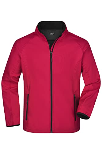 James & Nicholson Herren Raglan Softshelljacke - Klassische Softshelljacke mit Microfleece Innenfutter | Farbe: red/black | Grösse: L von James & Nicholson