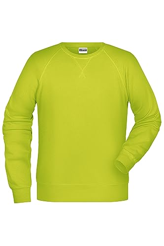 James & Nicholson Herren Raglan Sweatshirt - Sweatshirt im Raglanschnitt aus Bio-Baumwolle | Farbe: Acid-Yellow | Grösse: M von James & Nicholson