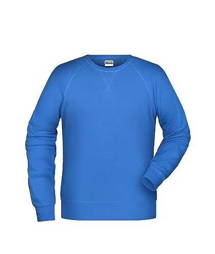 James & Nicholson Herren Raglan Sweatshirt - Sweatshirt im Raglanschnitt aus Bio-Baumwolle | Farbe: cobalt | Grösse: L von James & Nicholson