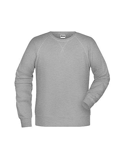 James & Nicholson Herren Raglan Sweatshirt - Sweatshirt im Raglanschnitt aus Bio-Baumwolle | Farbe: Grey-Heather | Grösse: M von James & Nicholson