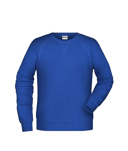 James & Nicholson Herren Raglan Sweatshirt - Sweatshirt im Raglanschnitt aus Bio-Baumwolle | Farbe: Ink-Melange | Grösse: L von James & Nicholson