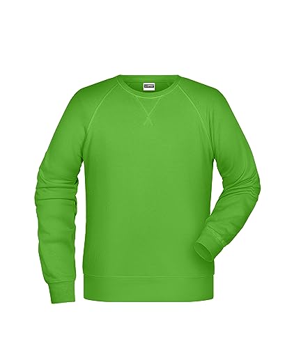 James & Nicholson Herren Raglan Sweatshirt - Sweatshirt im Raglanschnitt aus Bio-Baumwolle | Farbe: Lime-Green | Grösse: 3XL von James & Nicholson