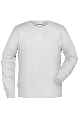 James & Nicholson Herren Raglan Sweatshirt - Sweatshirt im Raglanschnitt aus Bio-Baumwolle | Farbe: ash | Grösse: 4XL von James & Nicholson