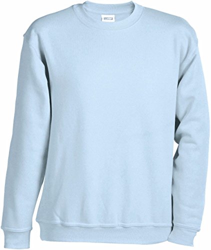 James & Nicholson Herren Round-Sweat-Heavy Sweatshirt, Blau (Light-Blue), XXX-Large von James & Nicholson