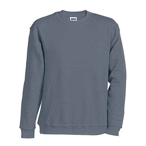 James & Nicholson Sweatshirt Rundhals - Klassischer Sweatpullover für Freizeit und Beruf | Farbe: Carbon | Grösse: L von James & Nicholson