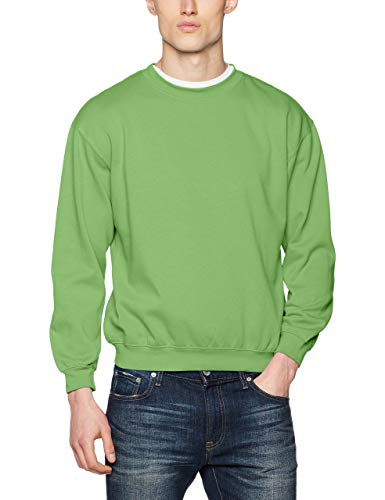James & Nicholson Herren Round-Sweat-Heavy Sweatshirt, Grün (Lime-Green), Small von James & Nicholson
