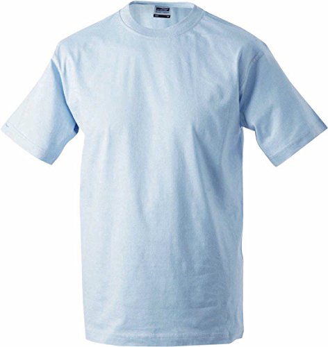 James & Nicholson Herren Round-T-Heavy T-Shirt, Blau (Light-Blue), Large von James & Nicholson