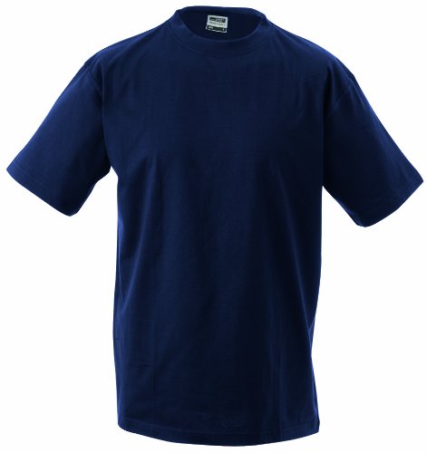 James & Nicholson Herren Round-T-Heavy T-Shirt, Blau (Navy), Small von James & Nicholson