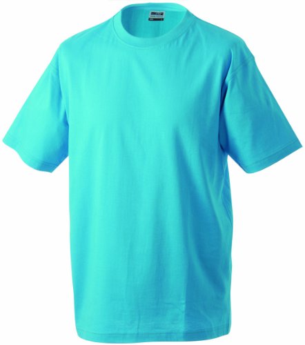 James & Nicholson Herren Round-T-Heavy T-Shirt, Blau (Turqouise), Large von James & Nicholson