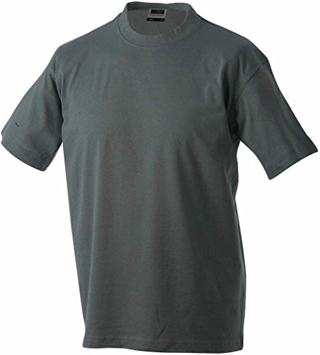 James & Nicholson Herren Round-T-Heavy T-Shirt, Grau (Dark-Grey), Medium von James & Nicholson