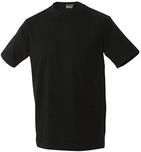 James & Nicholson Herren Round-T-Heavy T-Shirt, Schwarz (Black), Small von James & Nicholson