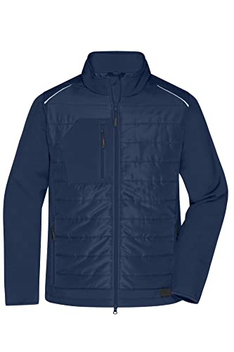 James & Nicholson Herren Softshell Hybridjacke - Softshelljacke im Materialmix mit gesteppten Einsätzen und Stehkragen | Farbe: navy/navy | Grösse: XL von James & Nicholson