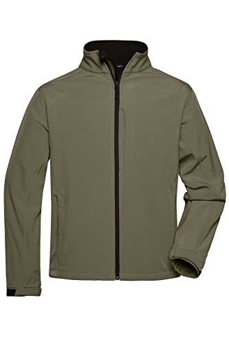 James & Nicholson Herren Softshell Jacke - Klassische Softshelljacke mit TPU Membran | Farbe: olive | Grösse: L von James & Nicholson