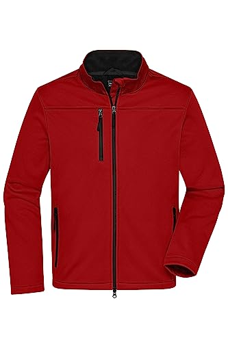 James & Nicholson Herren Softshell Jacke Recycled Polyester - Funktionelle Softshelljacke im sportlichen Design für Freizeitaktivitäten oder Business | Farbe: red | Grösse: 3XL von James & Nicholson