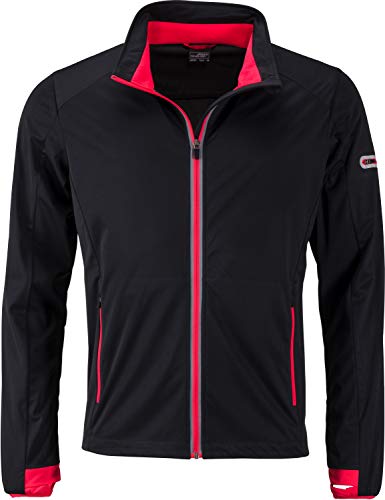 James & Nicholson Herren Softshell Sportjacke - Hochfunktionelle Jacke für Outdooraktivitäten | Farbe: black/light-red | Grösse: XL von James & Nicholson