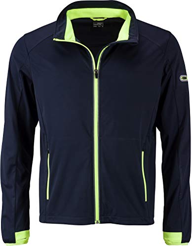 James & Nicholson Herren Softshell Sportjacke - Hochfunktionelle Jacke für Outdooraktivitäten | Farbe: navy/bright-yellow | Grösse: M von James & Nicholson