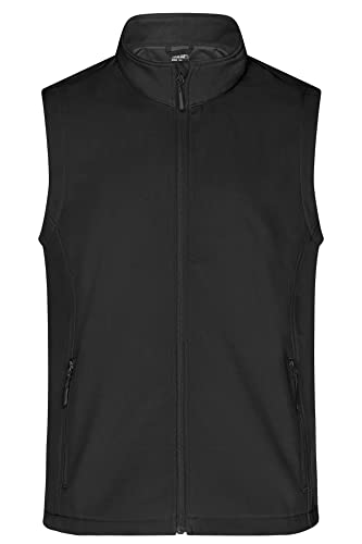 James & Nicholson PureDay Softshellweste Herren - wasserabweisend, Winddicht, atmungsaktiv - gerade geschnitten - Black/Black - XL von James & Nicholson