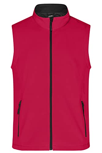 James & Nicholson Softshellweste Herren - wasserabweisend, Winddicht, atmungsaktiv - gerade geschnitten - Rot - M von James & Nicholson
