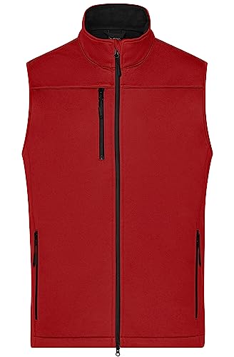 James & Nicholson Herren Softshell Weste Recycled Polyester - Wind- und wasserdichte Softshellweste aus recyceltem Polyester für Business oder Freizeit | Farbe: red | Grösse: L von James & Nicholson