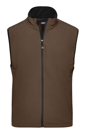 James & Nicholson Herren Softshell Weste - Sportliche Weste mit 3-lagiger TPU Membran | Farbe: brown | Grösse: S von James & Nicholson