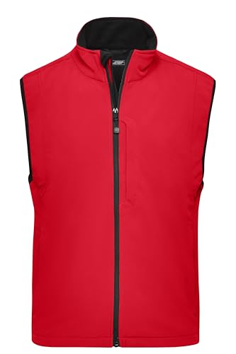 James & Nicholson Herren Softshell Weste - Sportliche Weste mit 3-lagiger TPU Membran | Farbe: red | Grösse: XXL von James & Nicholson