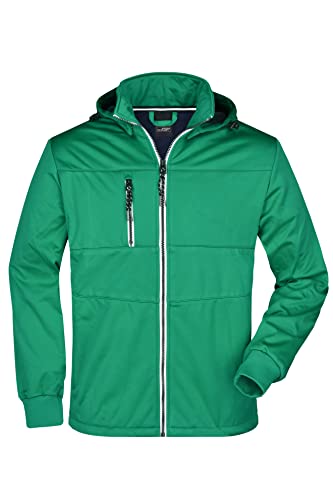 James & Nicholson Herren Softshelljacke maritim - Funktionale Softshell Jacke mit vielen Extras | Farbe: irish-green/navy/white | Grösse: 3XL von James & Nicholson