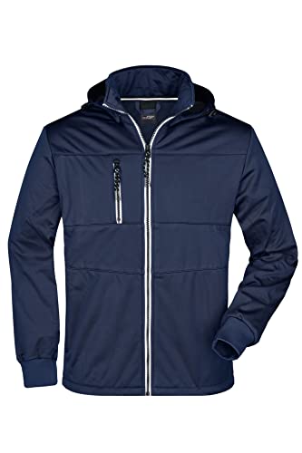 James & Nicholson Herren Softshelljacke maritim - Funktionale Softshell Jacke mit vielen Extras | Farbe: navy/navy/white | Grösse: S von James & Nicholson