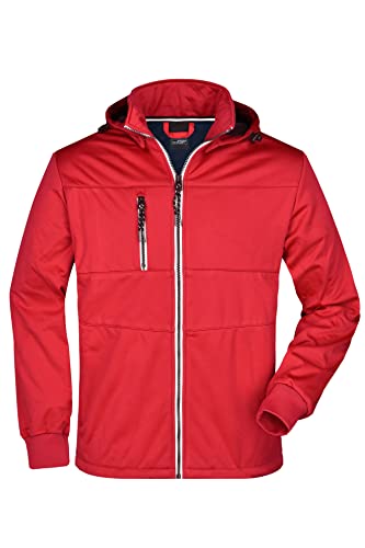 James & Nicholson Herren Softshelljacke maritim - Funktionale Softshell Jacke mit vielen Extras | Farbe: red/navy/white | Grösse: L von James & Nicholson