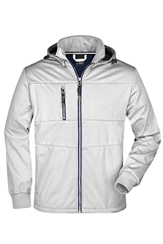 James & Nicholson Herren Softshelljacke maritim - Funktionale Softshell Jacke mit vielen Extras | Farbe: white/white/navy | Grösse: L von James & Nicholson