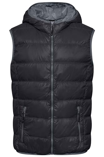 James & Nicholson Herren Sommer Daunenweste - Äußerst leichte Daunenweste für jede Jahreszeit | Farbe: black/grey | Grösse: L von James & Nicholson