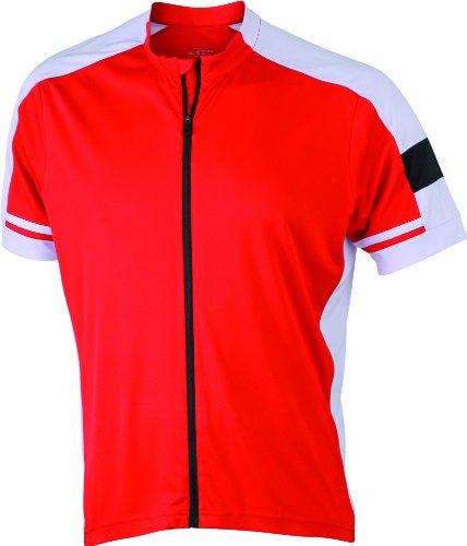 James & Nicholson Herren Sport Top Radtrikots Bike-T Full Zip rot (red) XX-Large von James & Nicholson