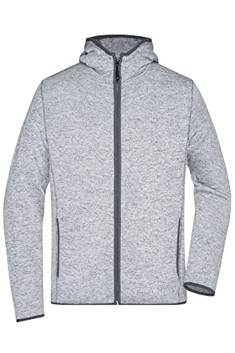 James & Nicholson Herren Strick Kapuzenjacke - Sportive Kapuzenstrickjacke in Melange Optik | Farbe: Light-Melange/Carbon | Grösse: XL von James & Nicholson