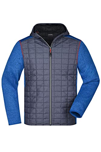 James & Nicholson Herren Strickfleece Hybridjacke - Stylische Jacke in trendigem Materialmix | Farbe: royal-melange/anthracite-melange | Grösse: M von James & Nicholson