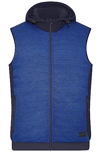 James & Nicholson Herren Strickfleece Weste - Wattierte Strickfleece Weste im attraktiven Materialmix | Farbe: royal-melange/navy | Grösse: 5XL von James & Nicholson