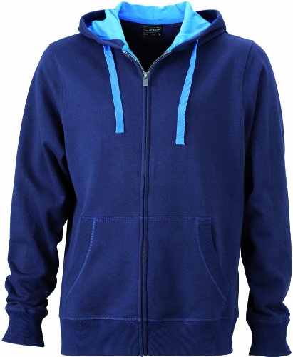 James & Nicholson Herren Sweatjacke, Blau (navy/cobalt), Medium von James & Nicholson