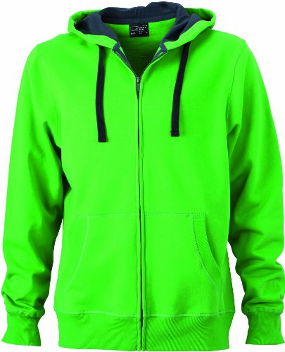 James & Nicholson Herren Sweatjacke, Grün (green/carbon), Medium von James & Nicholson